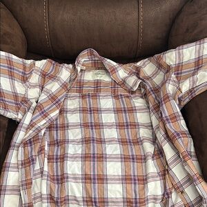 JACHS Girlfriend Plaid Blouse - White, Orange, Purple
